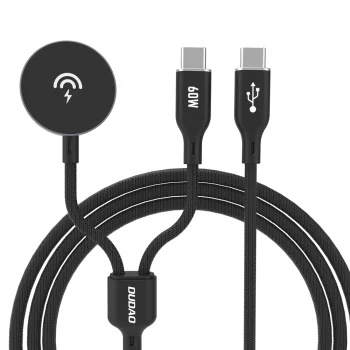 Dudao A12MaxC 2-in-1 įkroviklis Apple Watch ir USB-C PD60W, 1,2 m, juodas