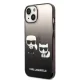 Karl Lagerfeld K&Choupette Centered Grad dėklas iPhone 14 Plus telefonui, juodas