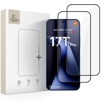 Apsauginis stiklas Tech-Protect Glass Fit+ Xiaomi 17T Pro (2 vnt.), juodas
