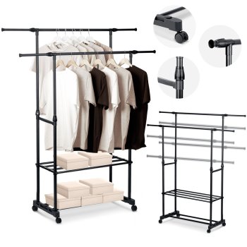 Massido 686200 Mobile Clothes Rack, Black