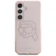 Karl Lagerfeld Rhinestones K. Head Logo dėklas Samsung Galaxy S25 telefonui, rožinis