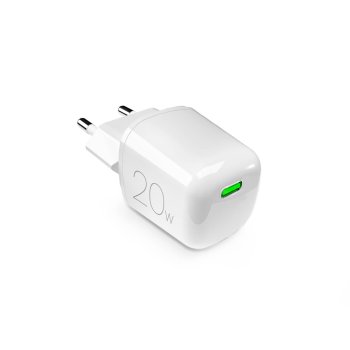 Sieninis įkroviklis Puro 20W GaN USB-C PD Baltas