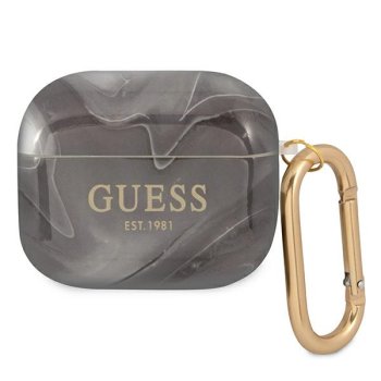 Guess AirPods 3 dėklas Marble Collection, juodas