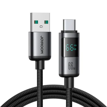 Joyroom S-A16 Pro USB-A to USB-C Cable 66W with Display 1.2m - Black