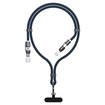 Dudao L20Max 65W 4-in-1 Cable 1.5m USB-C Lightning USB-A Blue