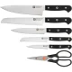 Peilių bloko rinkinys ZWILLING Gourmet 7 dalių, savaime galandantis, juodas