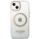 Guess Metal Outline MagSafe dėklas, skirtas iPhone 14 Plus, skaidrus / auksinis