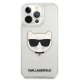 Karl Lagerfeld dėklas iPhone 13 Pro Max telefonui Choupette Head, skaidrus