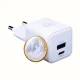 3mk Hyper GaN Charger 20W USB-C USB-A sieninis įkroviklis, baltas
