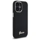 Dėklas Guess Silicone Script Metal Logo & Frame skirtas iPhone 16, juodas