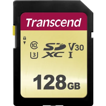 Transcend SDXC 500S 128GB atminties kortelė, Class 10 UHS-I U3 V30