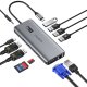 Choetech HUB-M26 12-in-1 USB-C šakotuvas su ekranu, pilkas