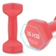 4Fizjo Classic Cast Iron Dumbbells with Vinyl Coating, 2 x 1.5 kg, Red