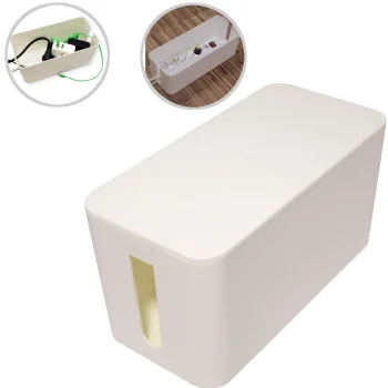 Cable and Power Strip Organizer Box, White