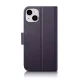 iCarer 2in1 odinis atverčiamas dėklas iPhone 14 Plus su RFID apsauga, tamsiai violetinis (WMI14220727-DP)