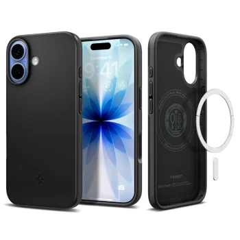 Apsauginis dėklas Spigen Thin Fit Mag, skirtas iPhone 17, juodas