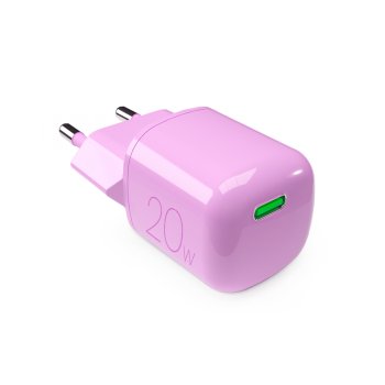 Puro 20W GaN USB-C sieninis įkroviklis - rožinis