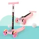 Foldable 3-Wheel Kids Scooter with LED Light-Up Wheels, Pink