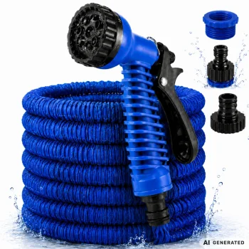 Expandable Garden Hose with Spray Gun 5-15m, Blue