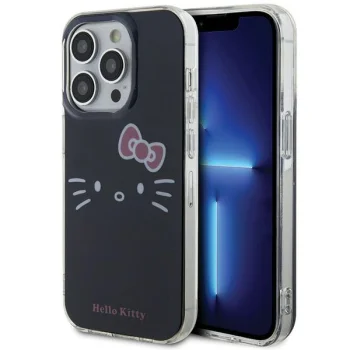Dėklas iPhone 14 Pro Hello Kitty IML Kitty Face, juodas