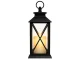 Dekoratyvinis LED žibintas su žvake su baterijomis, 28 x 14 x 14 cm, juodas