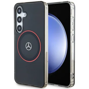 Mercedes-Benz dėklas Samsung Galaxy S24 telefonui IML Ring MagSafe, juodas