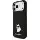 Karl Lagerfeld Choupette Metal Pin silicone case for iPhone 18 Pro Max / 17 Pro Max, black