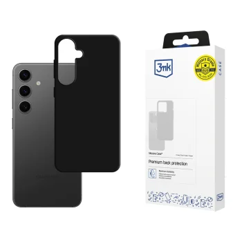 „3Mk“ silikoninis dėklas „Samsung Galaxy S24“ telefonui, juodas