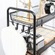 Storage Trolley on Wheels, Rolling Cart Organizer Shelf for Bathroom Kitchen Laundry Room Narrow Places, Black