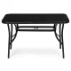 Tempered Glass Garden Table 120x70 cm with Umbrella Hole MultiGarden, black