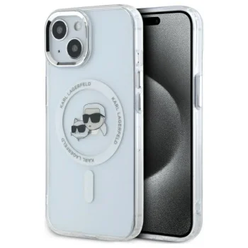 Karl Lagerfeld dėklas iPhone 14 su MagSafe, baltas