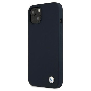 BMW dėklas iPhone 13 mini, Silicone Signature, tamsiai mėlynas