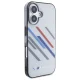 BMW Motosport IML Random Stripes dėklas iPhone 16 Plus, pilkas