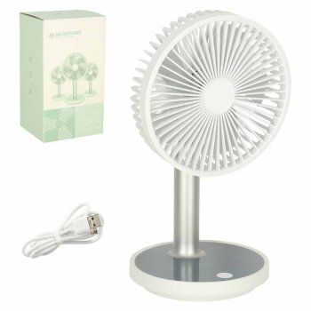 Wireless USB Desk Fan, 4 Speeds, LED, 38 cm, White