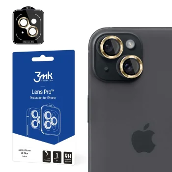 Kameros apsauginis stiklas 3MK Lens Protection Pro, iPhone 15 Plus, geltonas
