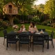Sodo stalas Multigarden, 180x90 cm, 8 asmenims, juodas