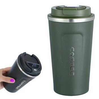 Thermal Mug with LCD Temperature Display 510ml, Green