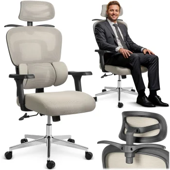 Ergonominė biuro kėdė su tinkleliu Sofotel Talin, pilka