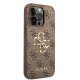 Guess iPhone 15 Pro dėklas 4G Big Metal Logo, rudas