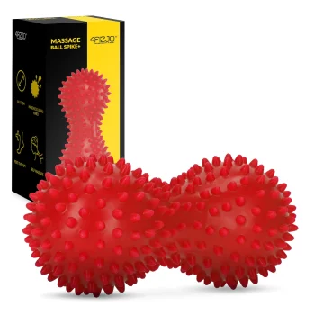 4FIZJO Spiky Peanut Massage Ball for Trigger Point Therapy, Red