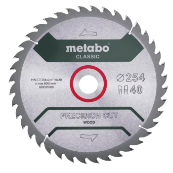 Metabo PrecisionCutClassic wood saw blade 254 x 30 mm, 40 teeth