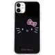 Hello Kitty iPhone 11 / XR dėklas IML Kitty Face, juodas