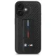 BMW dėklas iPhone 16 telefonui M Grip Stand Smooth and Carbon, juodas