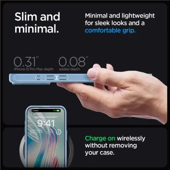 Spigen Ultra Hybrid Case for iPhone 15 Pro Max, Light Blue