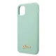 Guess Silicone Vintage Gold Logo dėklas iPhone 11 Pro, žalias