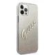 Guess iPhone 12 Pro Max dėklas Glitter Gradient Script, aukso sp.