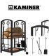 Kaminer PK011 malkų stovas su židinio įrankiais, juodas