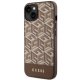 Guess iPhone 14 Plus dėklas GCube Stripes MagSafe, rudas