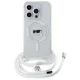 Karl Lagerfeld dėklas iPhone 16 Pro su Crossbody IML Karl Head MagSafe, skaidrus