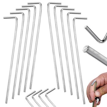 Steel Tent Pegs 24 cm, 10 pcs, Silver